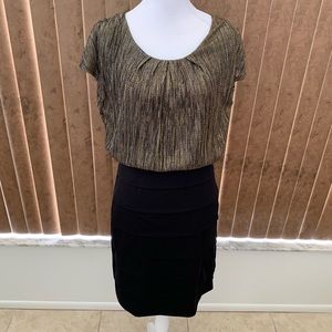 ENFOCUS Studio (Plus-14) Metallic Gold/Black Dress